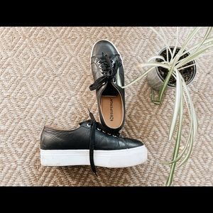 Superga Platform Leather Tennies